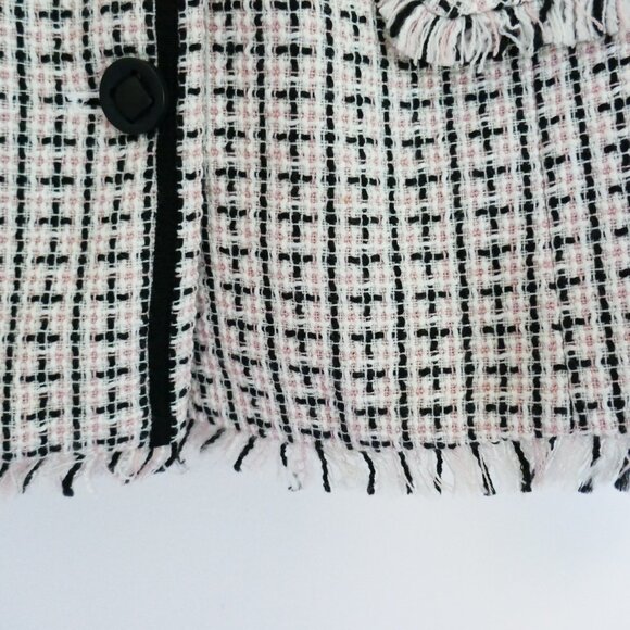 NWT vintage Lane Bryant tweed boucle blazer jacket pink black white size 16 - Picture 5 of 8